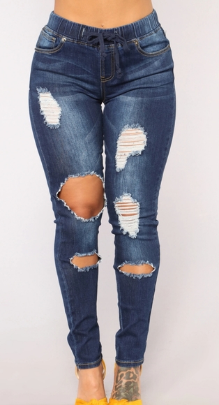 Fashion Nova Denim - Dark denim joggers